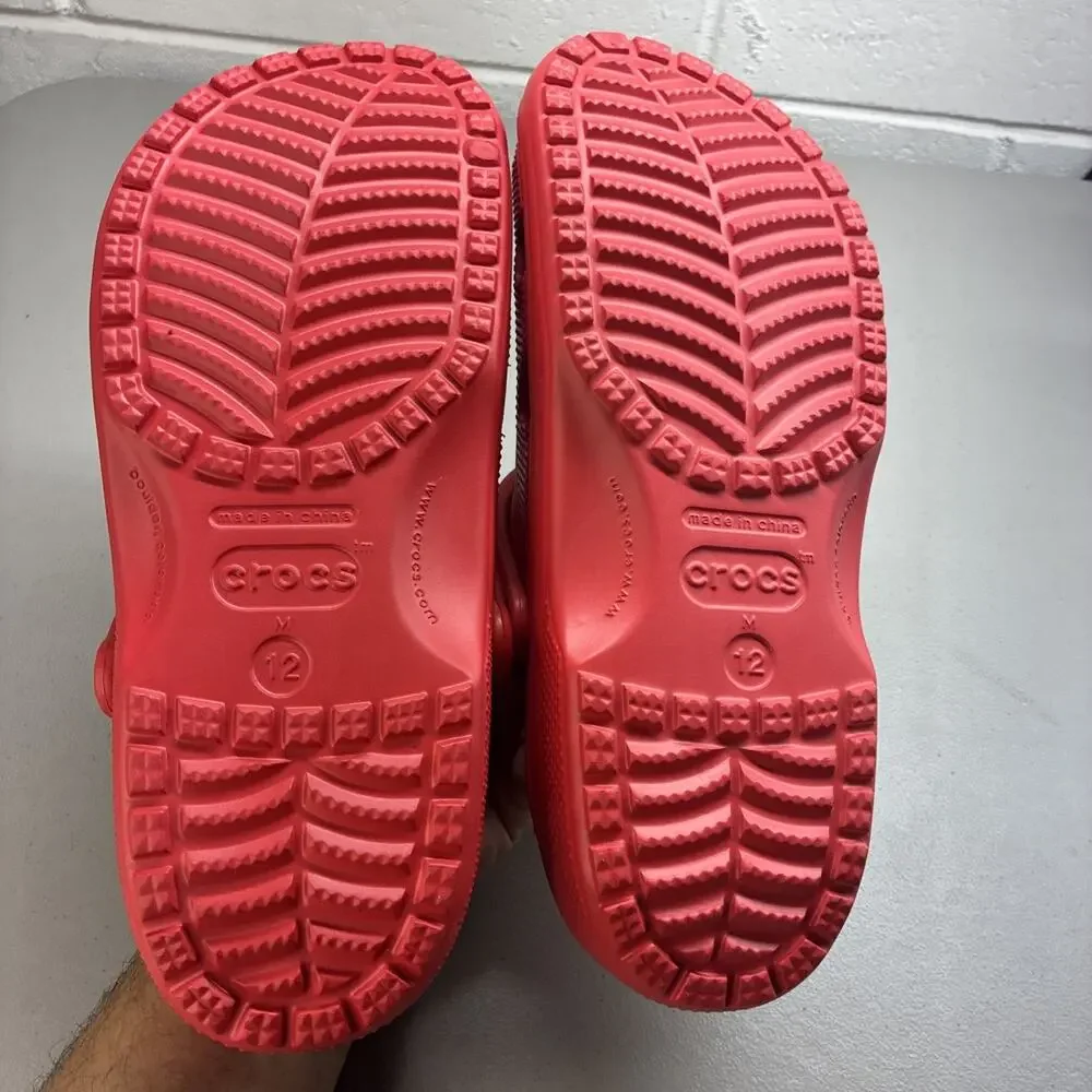 New Crocs CLASSIC Men's NEW Slip On Shoe Red Size 12 Men’s